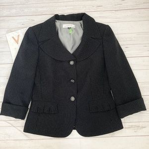 Tahari Black Pinstripe Blazer Jacket